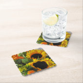 Dessous-de-verre En Papier Monogramme, Beaux tournesols d'automne (En situation)