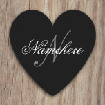 Dessous-de-verre En Papier Monogramme de nom noir et blanc personnalisé uniqu<br><div class="desc">Personnalisé Unique Noir et Blanc Nom Monogramme Design pour tout le monde.</div>