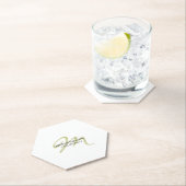 Dessous-de-verre En Papier Monogramme de script sophistiqué initial moderne (En situation)