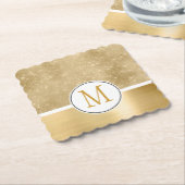 Dessous-de-verre En Papier Monogramme d'étincelle dorée (Incliné)