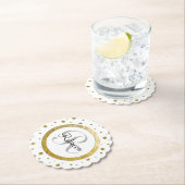 Dessous-de-verre En Papier Monogramme Gold Confetti (En situation)