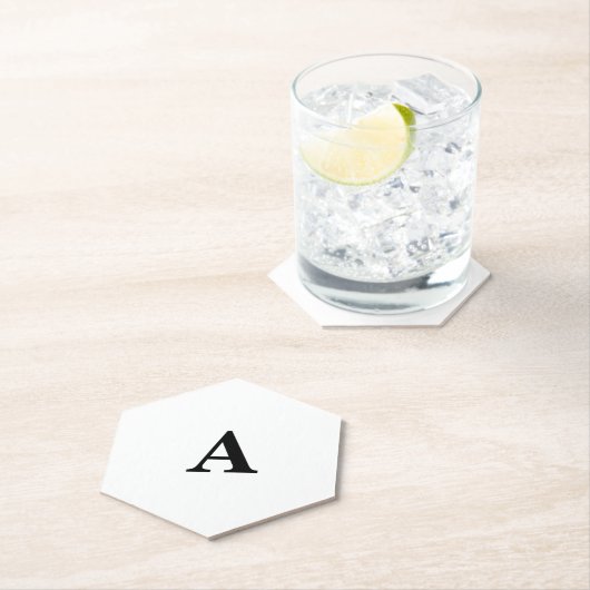 Dessous-de-verre En Papier Monogramme Initial Simple Élégant Nom Personnalisé (En situation)