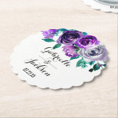 Dessous-de-verre En Papier Monogramme Mariage d'aquarelle de la menthe et du (Incliné)