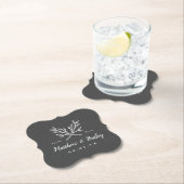 Dessous-de-verre En Papier Monogramme Mariage de branches rustiques (En situation)