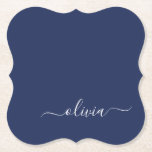 Dessous-de-verre En Papier Monogramme moderne bleu marine et blanc<br><div class="desc">Découvrez notre collection de monogrammes modernes bleu et blanc de la Marine : Élevez votre décor de maison avec notre collection sophistiquée avec un schéma de couleurs bleu marine et blanc contemporain. Chaque pièce est minutieusement conçue pour exsuder l'élégance et le style, parfait pour ajouter une touche de modernité à...</div>