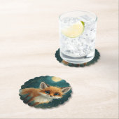 Dessous-de-verre En Papier Moonlit Fox, Night Forest  (En situation)