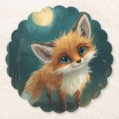Dessous-de-verre En Papier Moonlit Fox, Night Forest  (Devant)