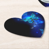 Dessous-de-verre En Papier Morpho Butterfly in the Dark Background (Incliné)