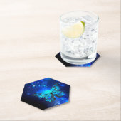 Dessous-de-verre En Papier Morpho Butterfly in the Dark Background (En situation)