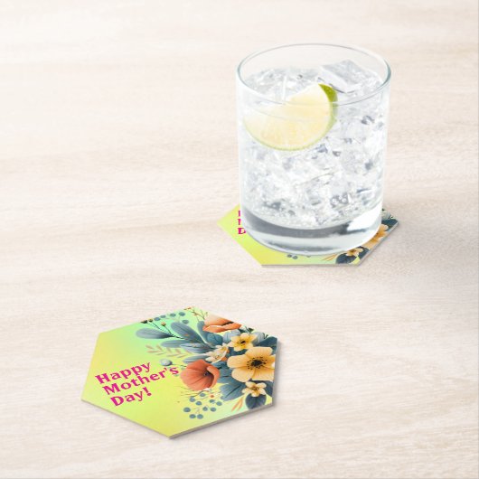 Dessous-de-verre En Papier Mother's Day Boho Flowers Clipart-61983 (En situation)