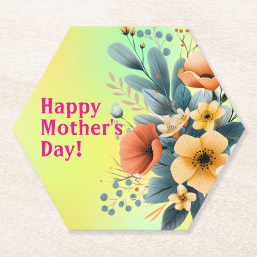 Dessous-de-verre En Papier Mother's Day Boho Flowers Clipart-61983 (Devant)
