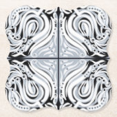 Dessous-de-verre En Papier Motif Abstrait gris noir blanc (Devant)