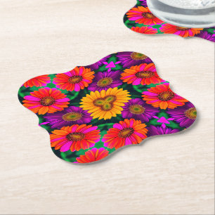 Dessous-de-verre En Papier Motif coloré Daisy Bouquet