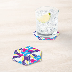 Dessous-de-verre En Papier Motif coloré de Flore Chic & Point avec Feuilles