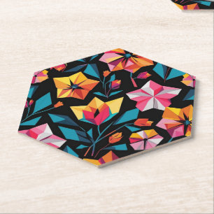 Dessous-de-verre En Papier motif coloré géométrique étoile simple moderne