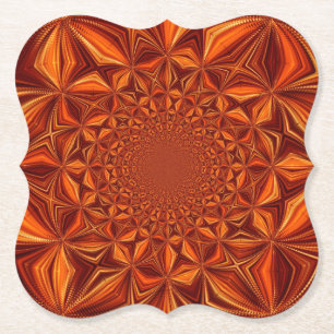Dessous-de-verre En Papier Motif d'Art numérique Red Kaleidoscope-28503