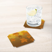 Dessous-de-verre En Papier Motif d'automne avec feuilles d'érable en chute et (En situation)