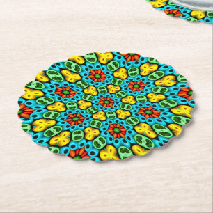 Dessous-de-verre En Papier Motif de boules colorées en bois