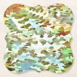 Dessous-de-verre En Papier Motif de camouflage blanc, bleu bébé et vert