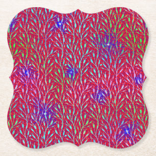 Dessous-de-verre En Papier Motif de fête de feux d'artifice scintillants