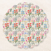 Dessous-de-verre En Papier Motif de fleurs d'aquarelle moderne (Devant)