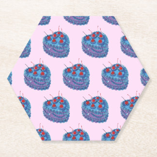 Dessous-de-verre En Papier Motif de gâteau au coeur mou