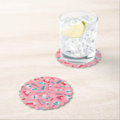Dessous-de-verre En Papier Motif dentaire rose (En situation)