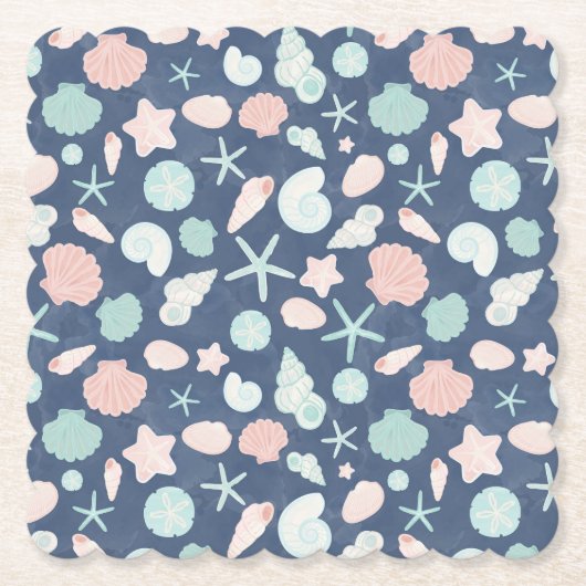 Dessous-de-verre En Papier motif des coquillages (Devant)