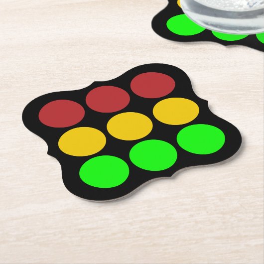 Dessous-de-verre En Papier Motif des panneaux de signalisation routière avant (Incliné)