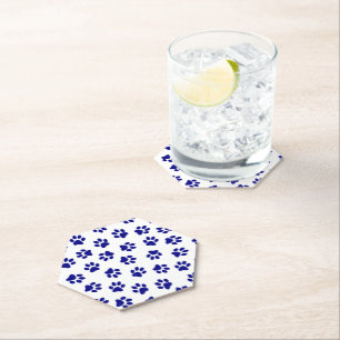 Dessous-de-verre En Papier Motif Des Paws, Paws Chiens, Paws Bleus Marine