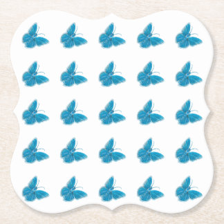 Dessous-de-verre En Papier Motif d'illustration de papillons bleus