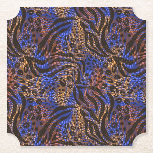Dessous-de-verre En Papier Motif d'impression Leopard et Zebra (Devant)