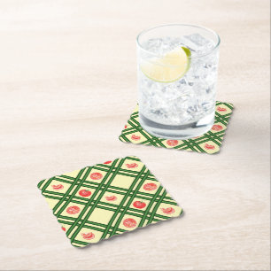 Dessous-de-verre En Papier Motif du jardinier de tomates fraîches