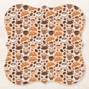 Dessous-de-verre En Papier Motif esthétique de café moderne