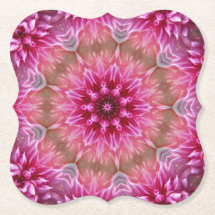 Dessous-de-verre En Papier Motif fleur rose mandala géométrique-67545