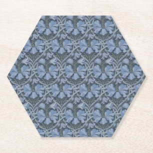 Dessous-de-verre En Papier Motif floral à l'aquarelle bleu élégant