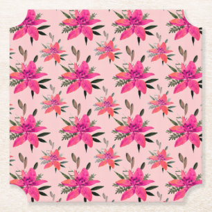 Dessous-de-verre En Papier Motif Floral rose Design-29500