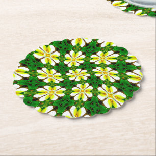 Dessous-de-verre En Papier Motif frangipanier jaune