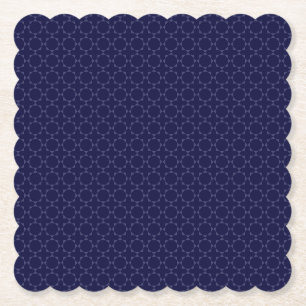 Dessous-de-verre En Papier Motif géométrique islamique bleu foncé