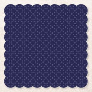 Dessous-de-verre En Papier Motif géométrique islamique bleu foncé