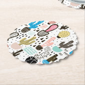 Dessous-de-verre En Papier Motif géométrique moderne de Cactus (Incliné)