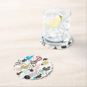 Dessous-de-verre En Papier Motif géométrique moderne de Cactus (En situation)