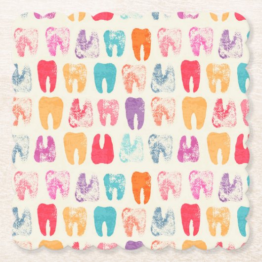 Dessous-de-verre En Papier Motif grunge de dent (Devant)