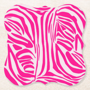 Dessous-de-verre En Papier Motif imprimé zèbre rose