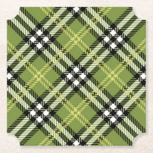 Dessous-de-verre En Papier Motif irlandais vert de plaid