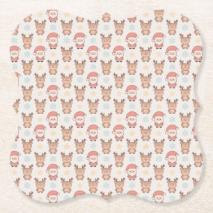 Dessous-de-verre En Papier Motif joli Santa et renne