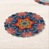 Dessous-de-verre En Papier Motif Kaleidoscope couleur psychédélique (Incliné)