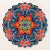 Dessous-de-verre En Papier Motif Kaleidoscope couleur psychédélique (Devant)