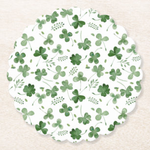 Dessous-de-verre En Papier Motif mou de shamrock d'aquarelle
