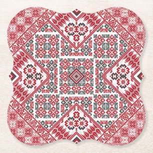 Dessous-de-verre En Papier Motif palestinien de broderie 2